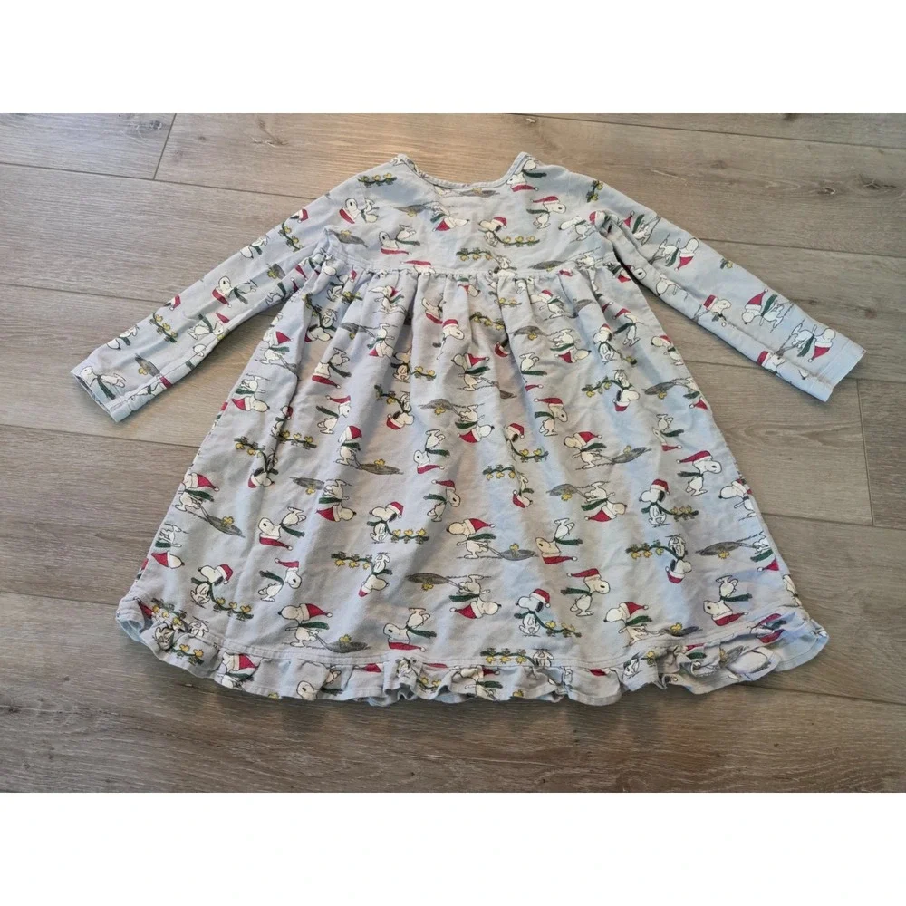 Hanna Andersson Peanuts Snoopy Flannel Nightgown Dress Girls 120 US 6-7